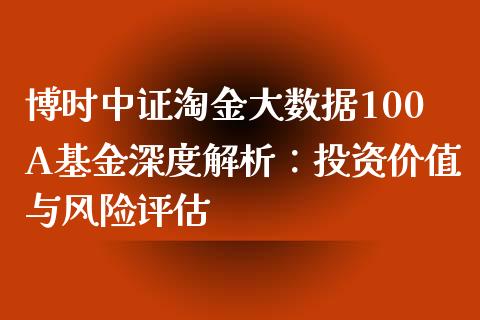 博时中证淘金大数据100A基金深度解析：投资价值与风险评估_https://wap.78312.cn_金融监管_第1张