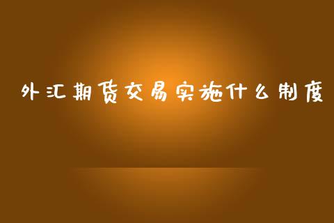 外汇期货交易实施什么制度_https://wap.78312.cn_全球市场_第1张