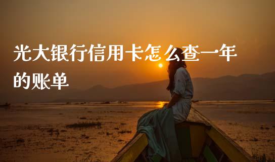 光大银行信用卡怎么查一年的账单_https://wap.78312.cn_全球市场_第1张
