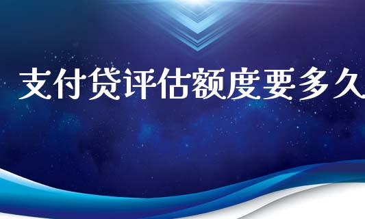 支付贷评估额度要多久_https://wap.78312.cn_外汇交易_第1张
