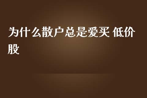 为什么散户总是爱买 低价股_https://wap.78312.cn_外汇交易_第1张