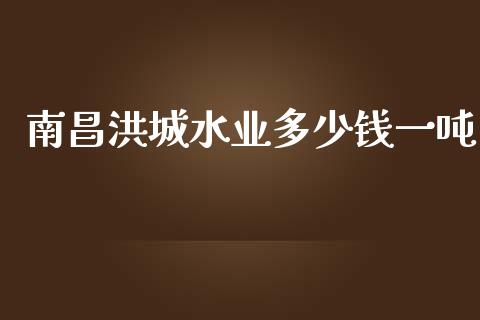 南昌洪城水业多少钱一吨_https://wap.78312.cn_外汇交易_第1张
