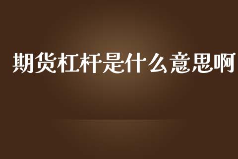 期货杠杆是什么意思啊_https://wap.78312.cn_全球市场_第1张