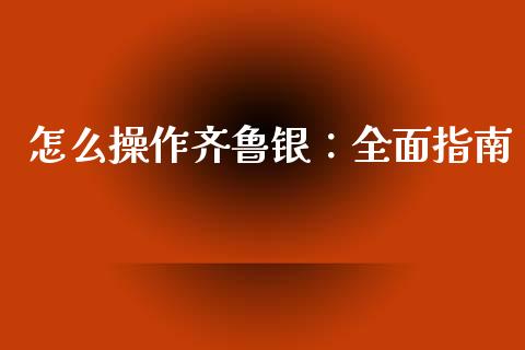 怎么操作齐鲁银：全面指南_https://wap.78312.cn_债券资讯_第1张