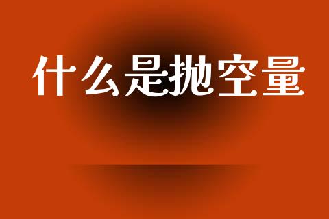 什么是抛空量_https://wap.78312.cn_金融监管_第1张