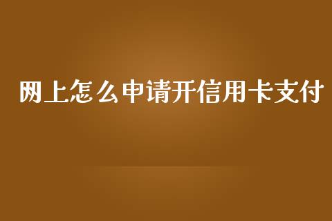 网上怎么申请开信用卡支付_https://wap.78312.cn_财经新闻_第1张