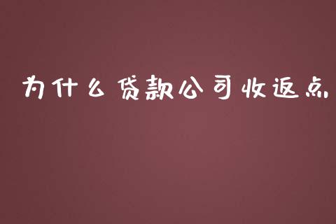 为什么贷款公司收返点_https://wap.78312.cn_财经新闻_第1张