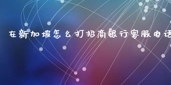在新加坡怎么打招商银行客服电话_https://wap.78312.cn_财经新闻_第1张
