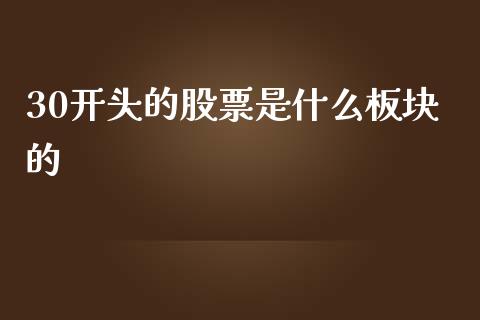 30开头的股票是什么板块的_https://wap.78312.cn_债券资讯_第1张