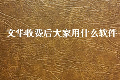 文华收费后大家用什么软件_https://wap.78312.cn_期货开户_第1张