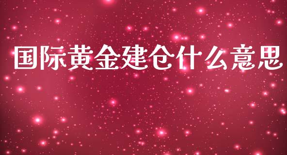 国际黄金建仓什么意思_https://wap.78312.cn_债券资讯_第1张