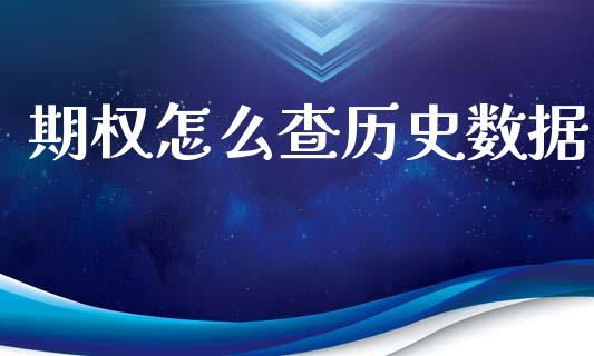 期权怎么查历史数据_https://wap.78312.cn_全球市场_第1张