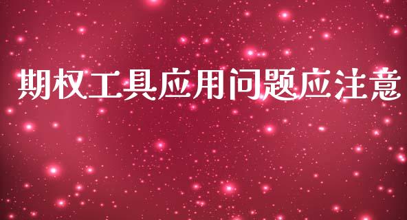 期权工具应用问题应注意_https://wap.78312.cn_全球市场_第1张