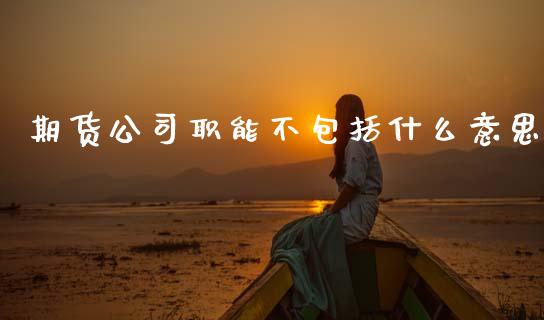 期货公司职能不包括什么意思_https://wap.78312.cn_金融监管_第1张