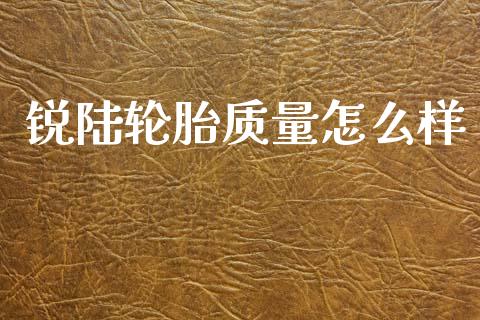 锐陆轮胎质量怎么样_https://wap.78312.cn_财经新闻_第1张