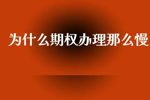 为什么期权办理那么慢_https://wap.78312.cn_全球市场_第1张