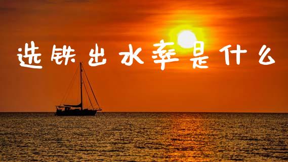 选铁出水率是什么_https://wap.78312.cn_全球市场_第1张