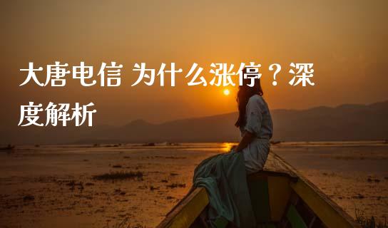大唐电信 为什么涨停？深度解析_https://wap.78312.cn_金融监管_第1张