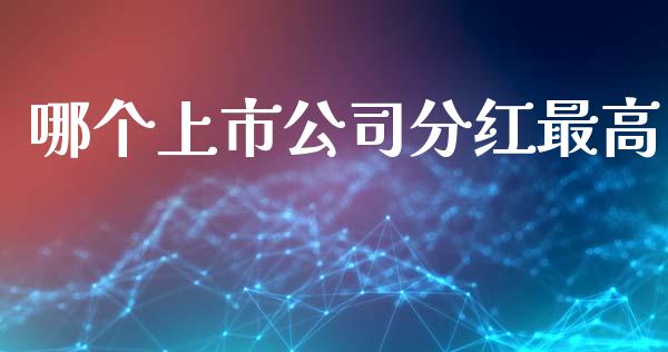 哪个上市公司分红最高_https://wap.78312.cn_期货开户_第1张