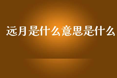 远月是什么意思是什么_https://wap.78312.cn_金融监管_第1张