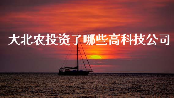 大北农投资了哪些高科技公司_https://wap.78312.cn_金融监管_第1张