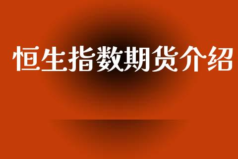 恒生指数期货介绍_https://wap.78312.cn_金融监管_第1张