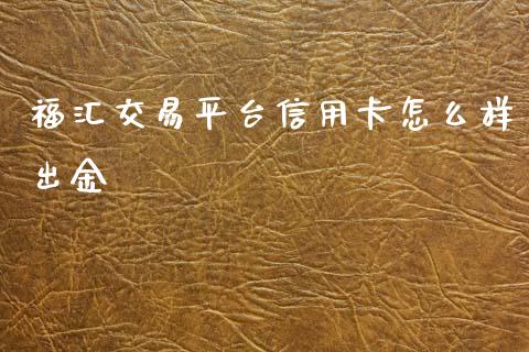 福汇交易平台信用卡怎么样出金_https://wap.78312.cn_财经新闻_第1张