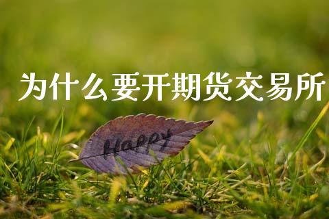 为什么要开期货交易所_https://wap.78312.cn_金融监管_第1张