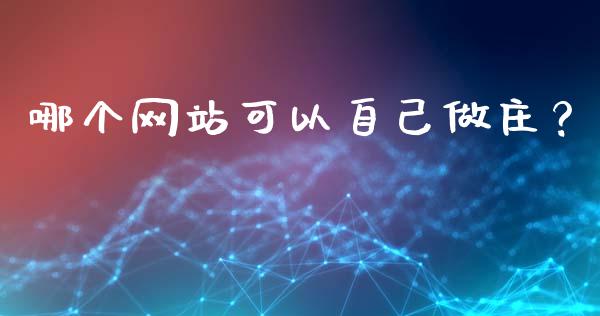 哪个网站可以自己做庄？_https://wap.78312.cn_债券资讯_第1张