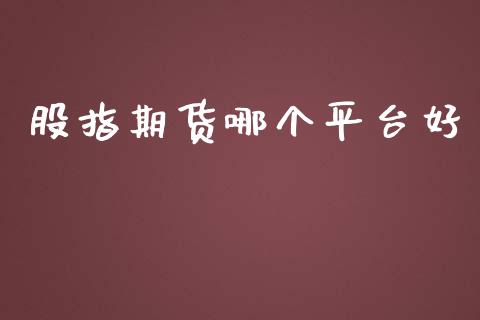 股指期货哪个平台好_https://wap.78312.cn_财经新闻_第1张