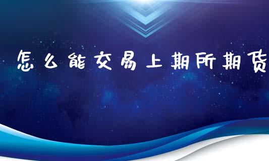 怎么能交易上期所期货_https://wap.78312.cn_外汇交易_第1张