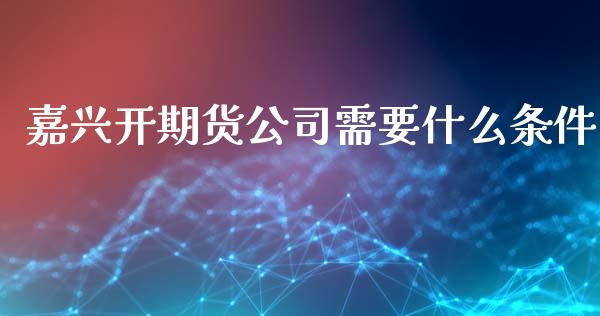嘉兴开期货公司需要什么条件_https://wap.78312.cn_债券资讯_第1张