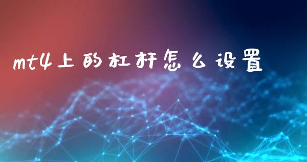 mt4上的杠杆怎么设置_https://wap.78312.cn_财经新闻_第1张