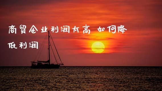 商贸企业利润太高 如何降低利润_https://wap.78312.cn_外汇交易_第1张
