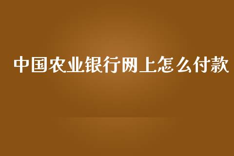 中国农业银行网上怎么付款_https://wap.78312.cn_全球市场_第1张