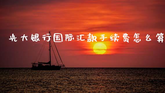 光大银行国际汇款手续费怎么算_https://wap.78312.cn_全球市场_第1张