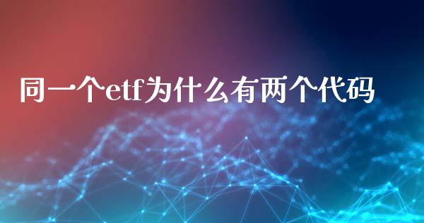 同一个etf为什么有两个代码_https://wap.78312.cn_外汇交易_第1张