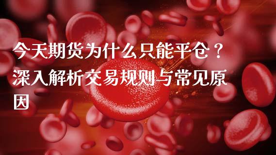 今天期货为什么只能平仓？深入解析交易规则与常见原因_https://wap.78312.cn_外汇交易_第1张