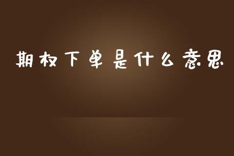 期权下单是什么意思_财经新闻_第1张_期货开户_金融监管_外汇交易_债券资讯_全球市场_财经新闻 期权下单是什么意思_https://wap.78312.cn_财经新闻_第1张