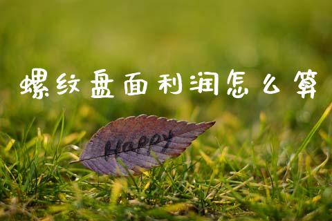 螺纹盘面利润怎么算_https://wap.78312.cn_全球市场_第1张