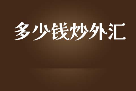 多少钱炒外汇_https://wap.78312.cn_金融监管_第1张