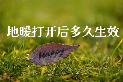 地暖打开后多久生效_https://wap.78312.cn_全球市场_第1张