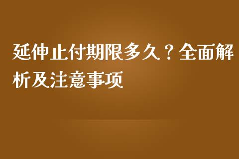 延伸止付期限多久？全面解析及注意事项_https://wap.78312.cn_外汇交易_第1张