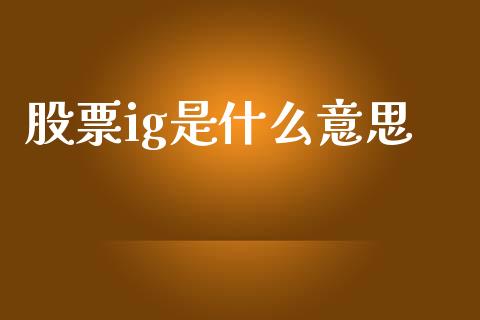 股票ig是什么意思_https://wap.78312.cn_债券资讯_第1张