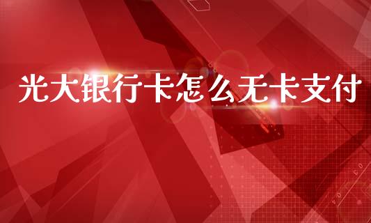 光大银行卡怎么无卡支付_https://wap.78312.cn_全球市场_第1张