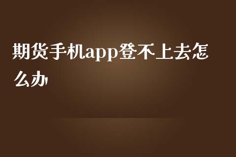 期货手机app登不上去怎么办_https://wap.78312.cn_期货开户_第1张
