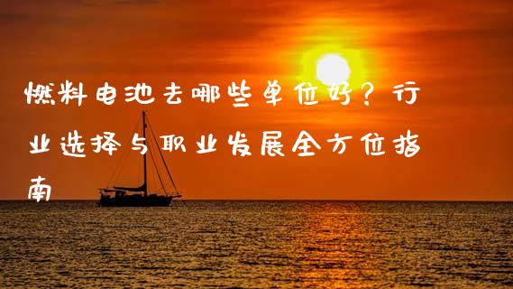 燃料电池去哪些单位好？行业选择与职业发展全方位指南_https://wap.78312.cn_外汇交易_第1张