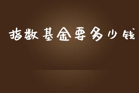 指数基金要多少钱_https://wap.78312.cn_全球市场_第1张