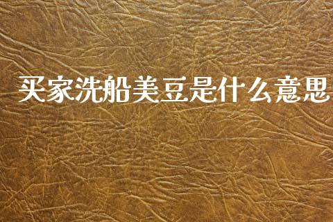 买家洗船美豆是什么意思_https://wap.78312.cn_金融监管_第1张