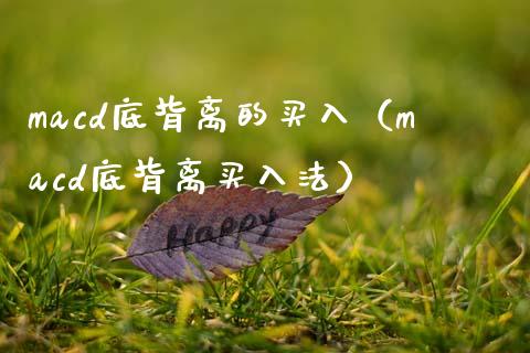 macd底背离的买入（macd底背离买入法）_https://wap.78312.cn_金融监管_第1张